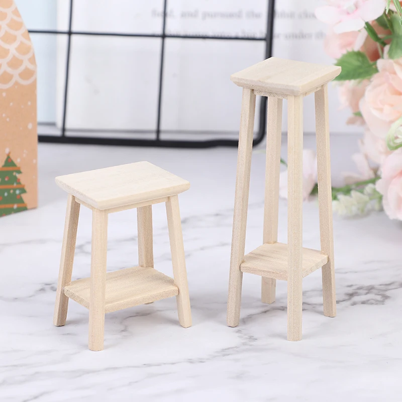 

1:12 Dollhouse Miniature Wooden Bonsai Stool Chair Model Furniture Accessories Simulation Chair Furniture Model Toys