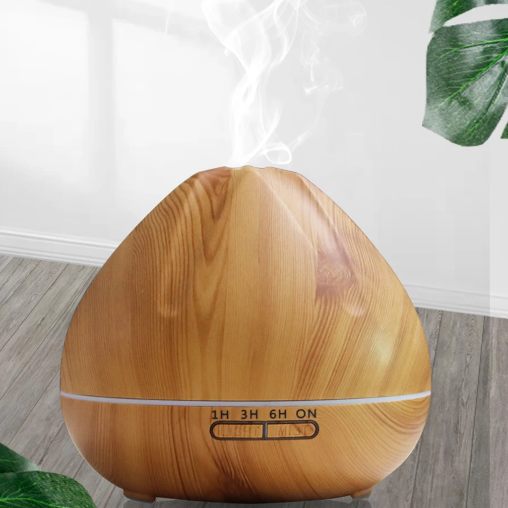 500ml Essential Oil Aroma Diffuser Wood Grain Sprayer Humidifier w/ 4 Timer for Yoga Home Office Bedroom 