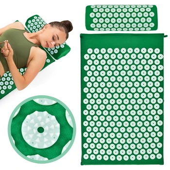 

Acupuncture Spike Massage Yoga Mat with Pillow Relieve Neck Body Massage Cushion Acupressure Mat Relieve Stress Pain Relaxation