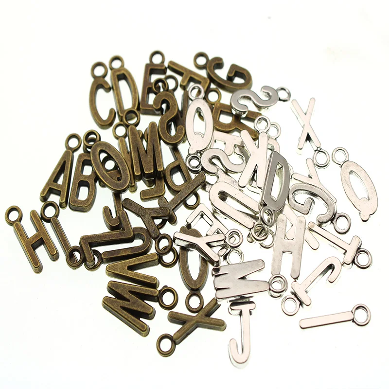 2set/lot 52pcs 26 Letter Charms for Bracelets Making 26 Alphabet Letter  Charms for Necklace DIY Jewelry Making Accessories - AliExpress