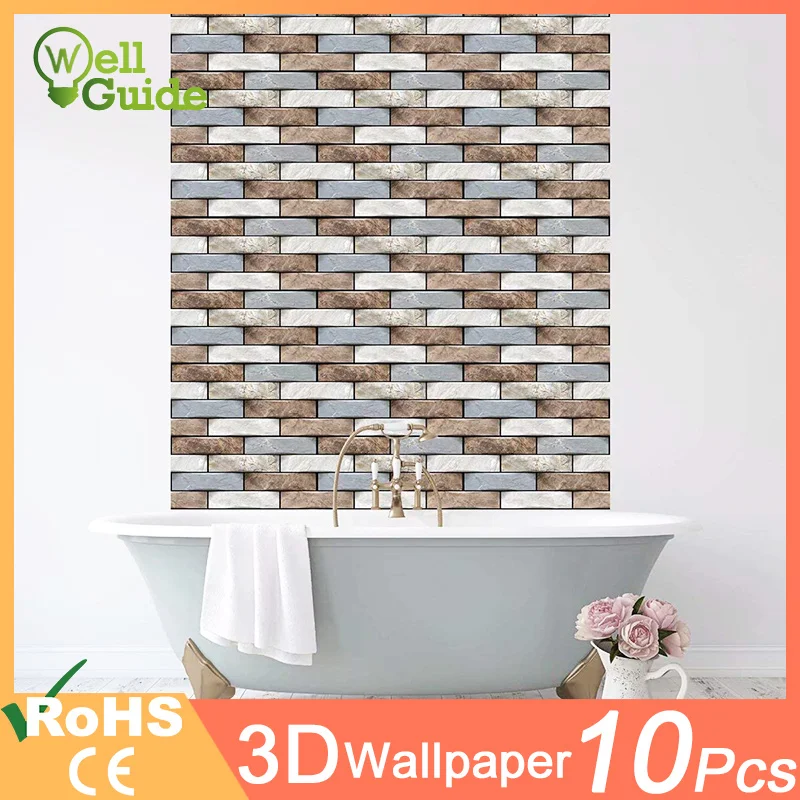 3D Обои DIY кирпичный камень шаблон самоклеющиеся водонепроницаемые настенные