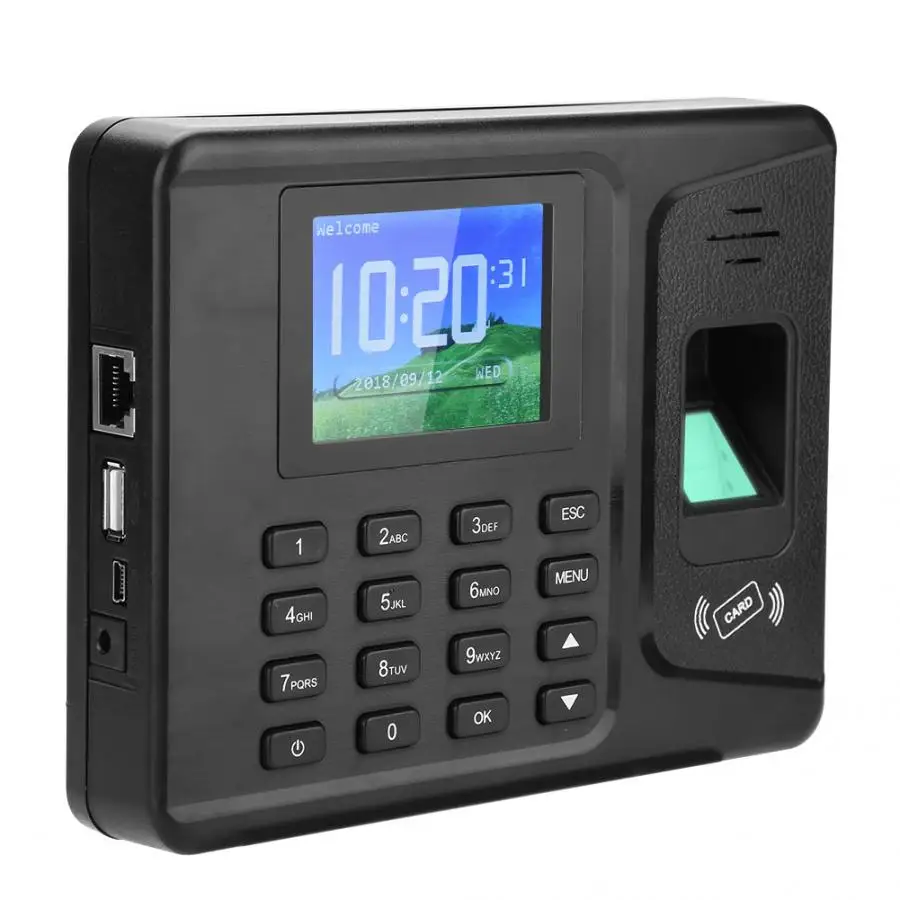 2,8 дюймовый ЖК-экран устройство для записи отпечатков пальцев посещаемости Часы Время карты машина для офиса фабрики отеля школы и т. Д