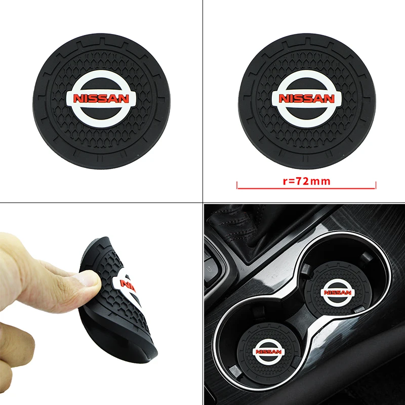 

Car Cup Mats Anti-slip Mat Auto Non-slip Pad for Nissans Nismo X-trail Almera Qashqai Tiida Teana Automotive Goods Car Gadgets