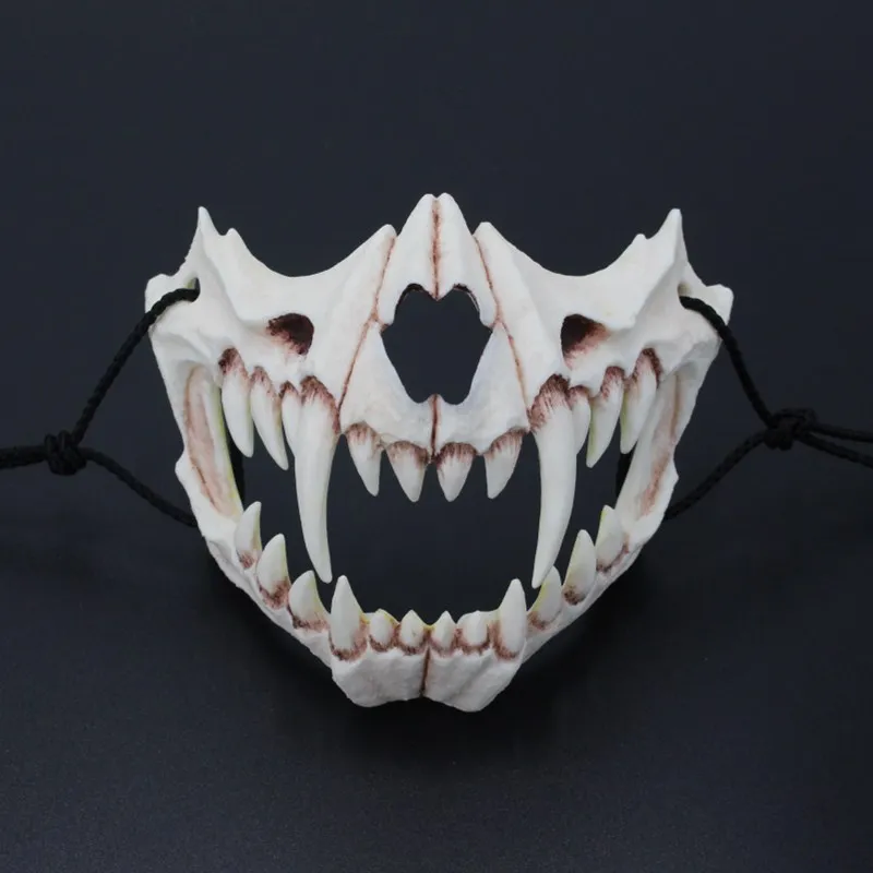 5 Style Japanese Dragon God Mask Eco-friendly Cosplay Props Unisex Halloween Animal Tiger Natural Resin Masks