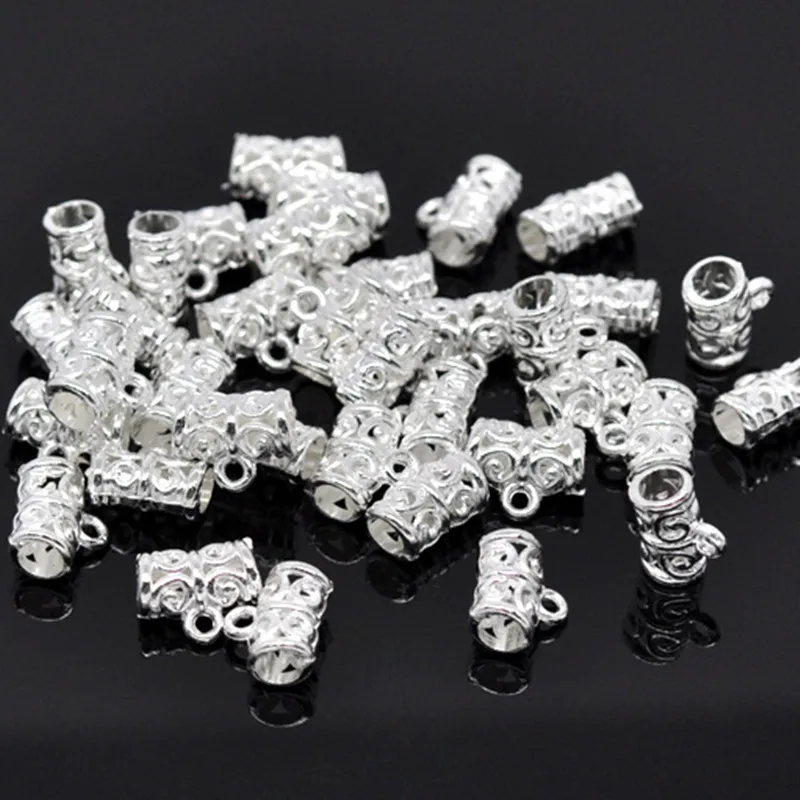 DoreenBeads бусины из цинкового сплава для девочек посеребренные Цветочные полые