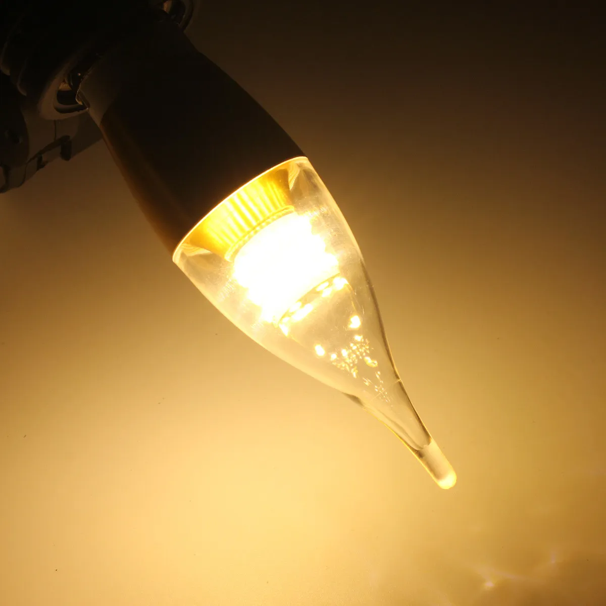 Лампа накаливания с регулируемой яркостью E27 E14 E12 60 SMD 3014 580LM светодиодный Золотое стекло теплая белая свеча лампа AC 110V - Цвет: Warm White