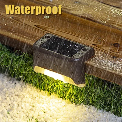 

6pcs Outdoor Landscape Lighting solar LED Hardscape Lighting Deck Step Solar Wall Lights With Mounting Plates Patio Paver Light