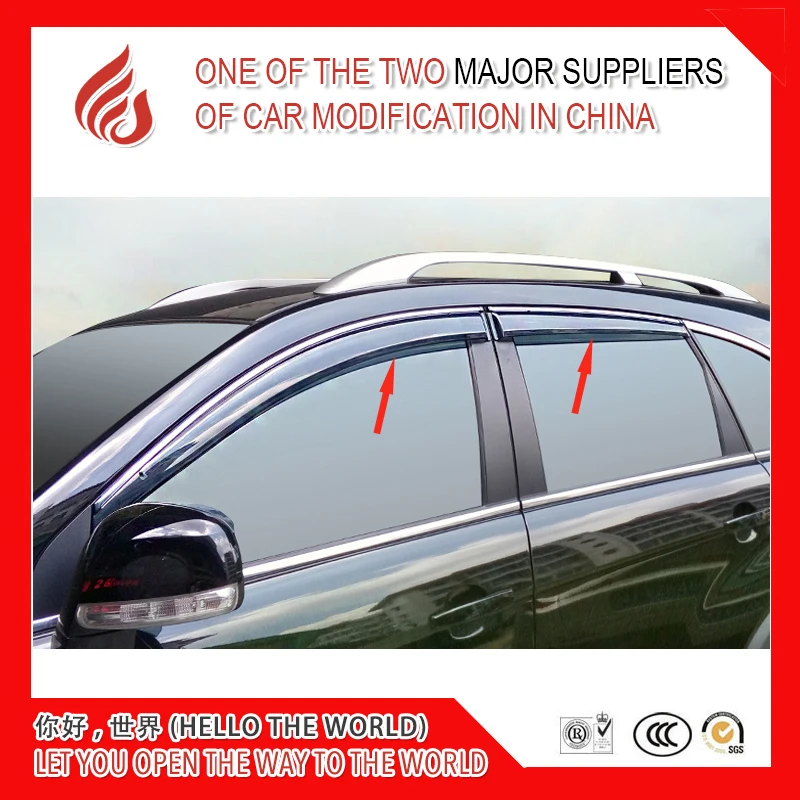 

4 Piece Injection molding trim vent shade rain sun wind deflector window visor for TRAX 2008 2010-2015 2016-2018