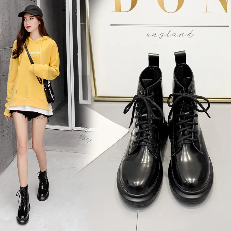 

2019 Autumn And Winter New Style Martin Boots Versatile Lace-up Thick Bottomed Short Boots Women's 905-2