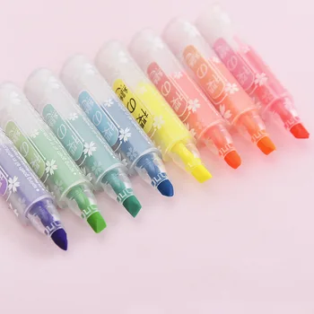 

8PC Japan and South Korea Creative Cartoon Trumpet Marker Pen Mini Transparent Rod Highlighter Children Graffiti Pen