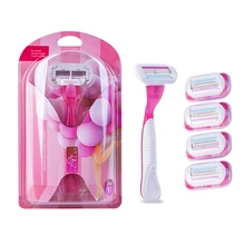 Красота женский безопасности лезвие бритвы для бритья для Для женщин 4 Слои Высокое качество лезвия бритвы Razor Blades, Сменная головка