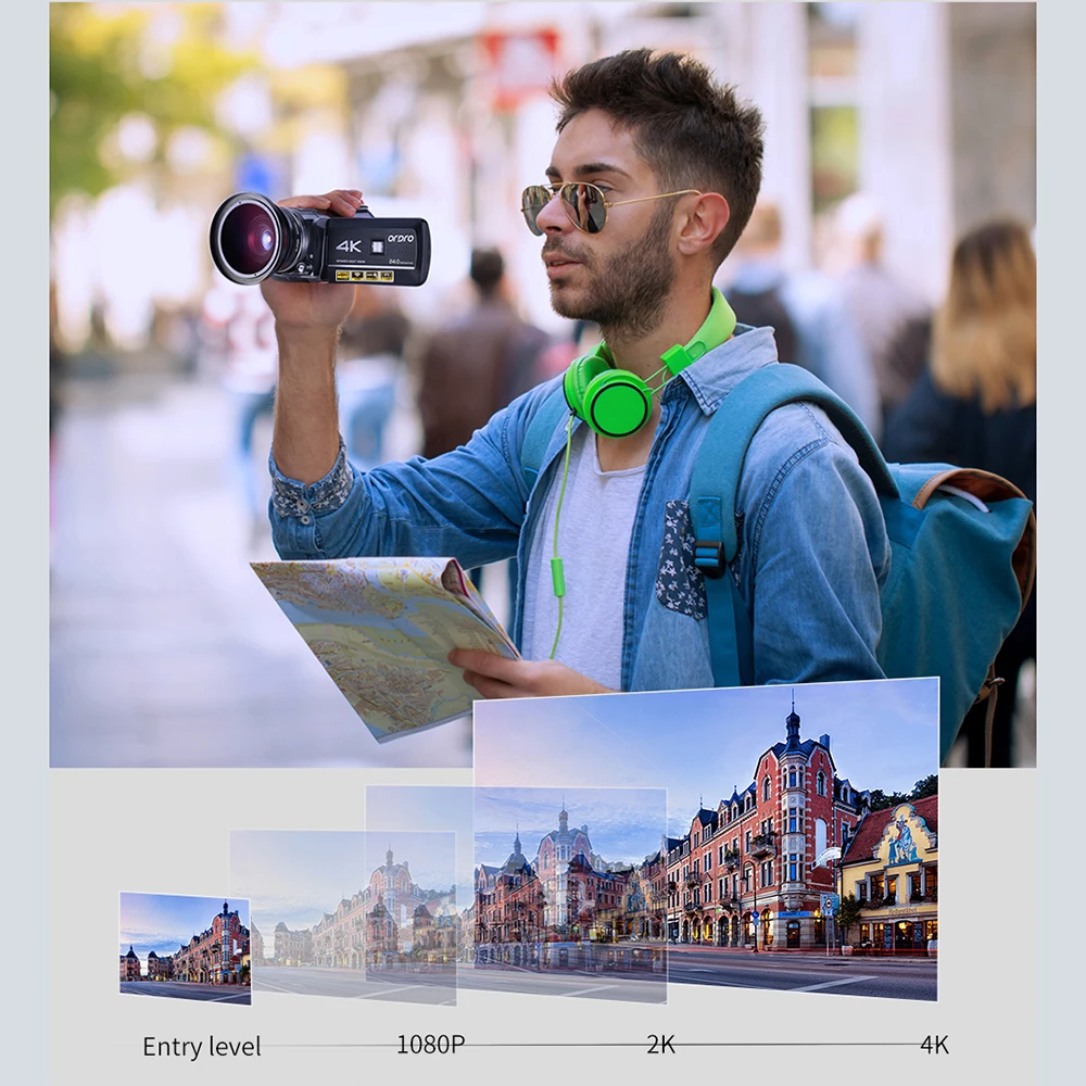 Видеокамера Ordro 30X с цифровым зумом камера разрешением 4K Full HD Wi Fi ИК ночным