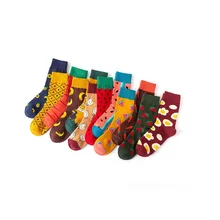 New Design Autumn Colorful Custom Logo Jacquard Crew OEM Fashion Men's Socks