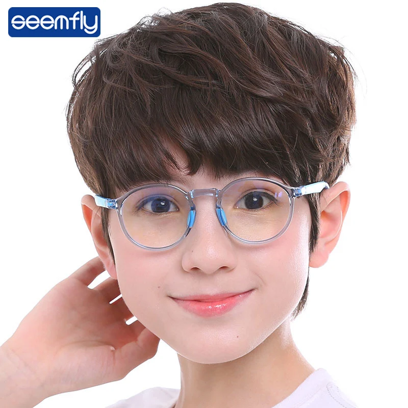 

Seemfly Ultralight Anti-blue Light TR90 Soft Silicone Children Glasses Frame Boys&Girls Optical Goggle Comfy Eyeglasses Frame
