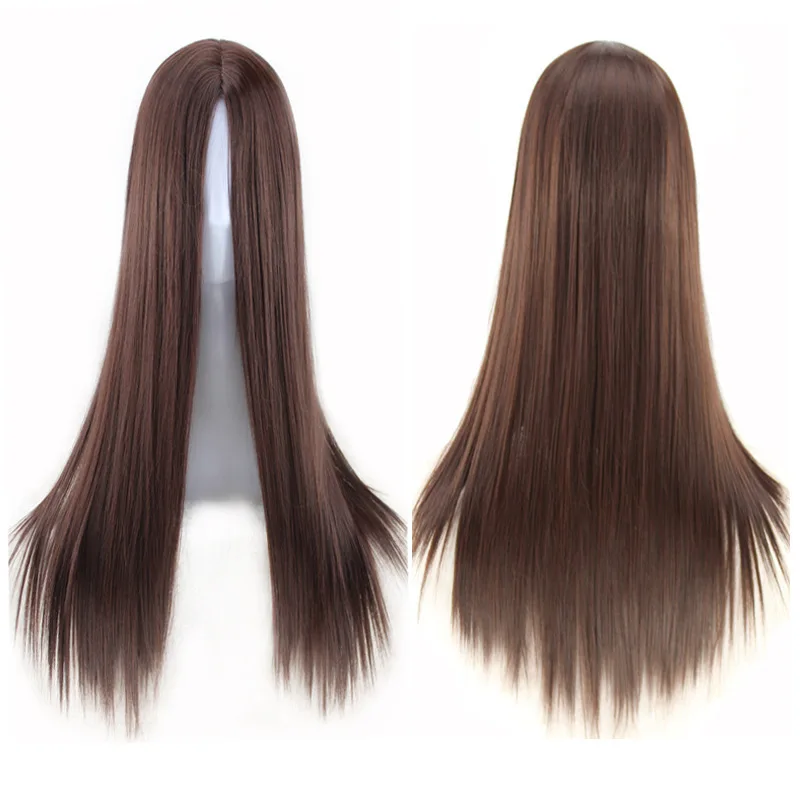 Очаровательные длинные Омбре коричневые светлые парики часть одна волосы в середине для черных женщин афро Прямые Натуральные вечерние накладные волосы парики