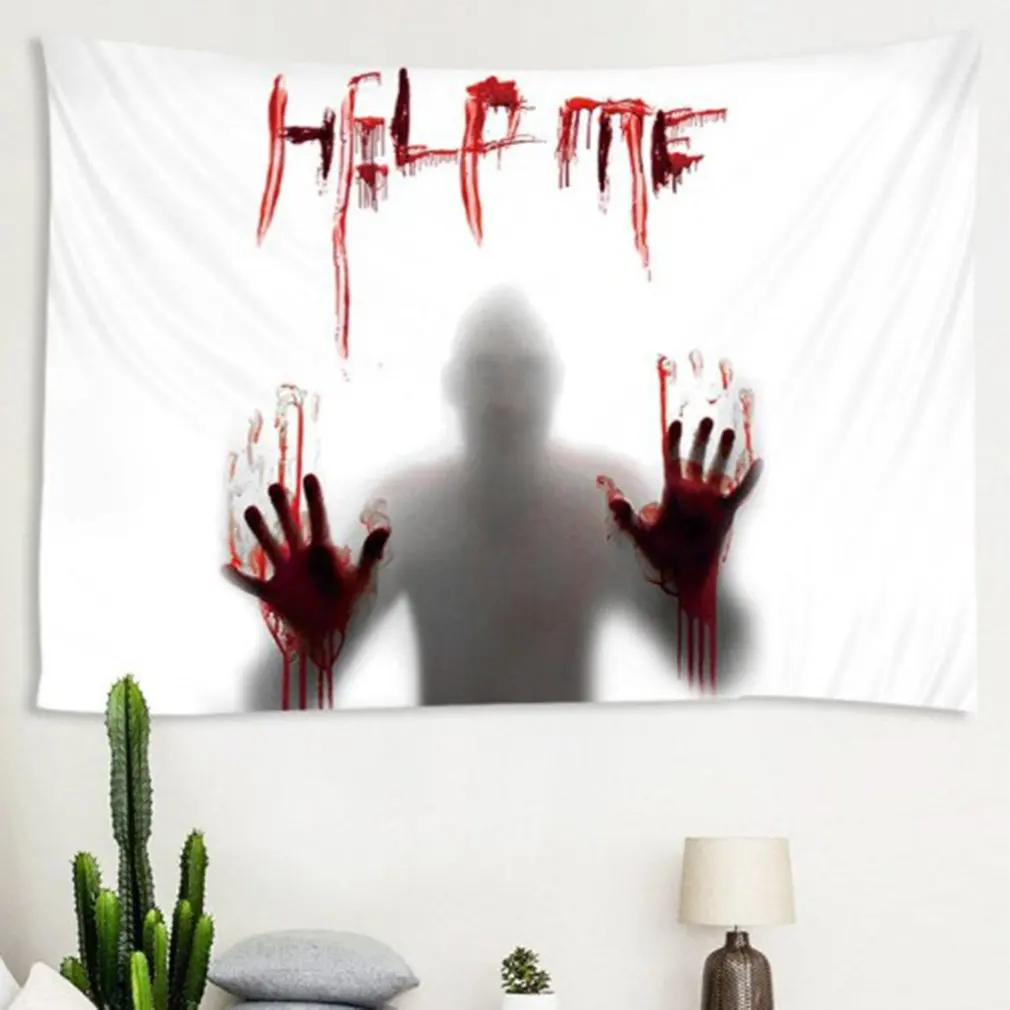 Halloween Tapestry Pumpkins HELP ME Print Wall Hanging Tapestry Art Home Decoration Wall Party Tapestry