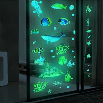 

3D Underwater World Fluorescent Wall Sticker Removable Glow In The Dark Sticker Luminous Sticker