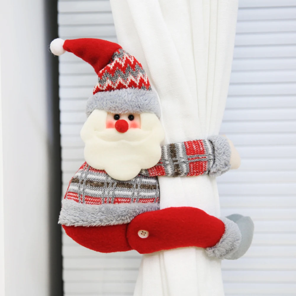 

Cartoon Doll Curtain Buckle Window Decor Snowman Santa Elk Window Screening Clip Christmas New Year Party Window Decoration