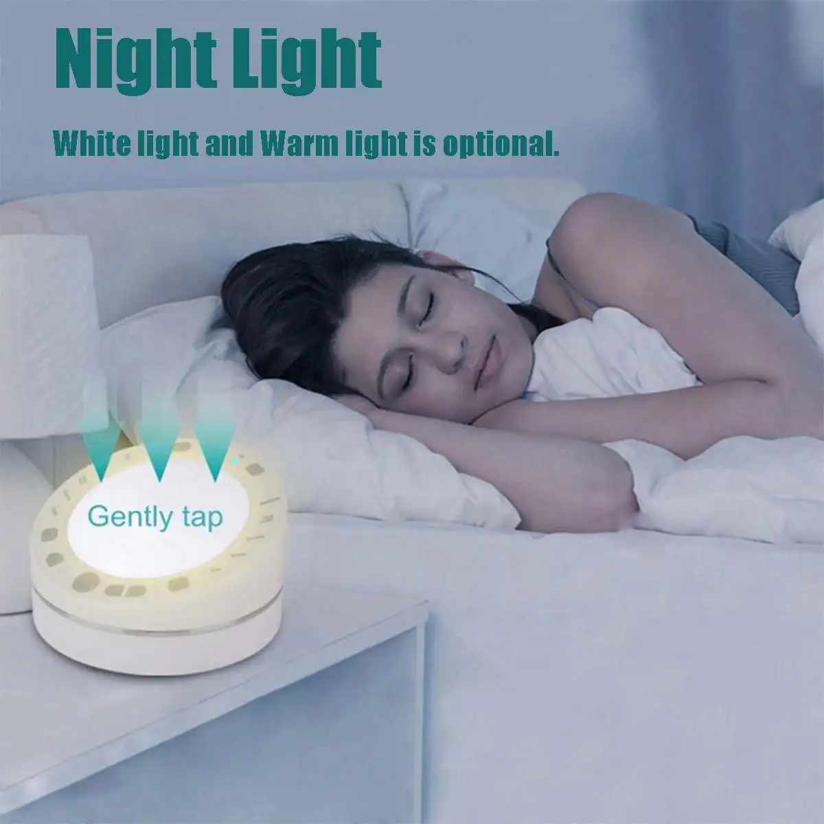 

Hot Sleep Sound Therapy Sound Machine Night Light USB Battery Powered Noise Machine For Sleeping Relaxation Sleep Instrument