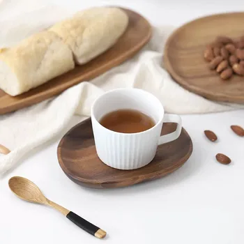 

Lovesickness Wood Plate Oval Solid Wood Pan Fruit Salad Dishes Saucer Tea Tray Dessert Dinner Plate Sushi Plate Tableware Set