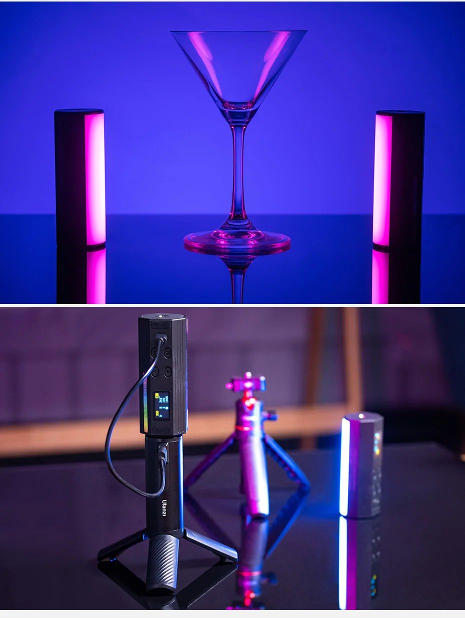 para estúdio de mini bastão magnético colorido com luzes led rgb ajustáveis