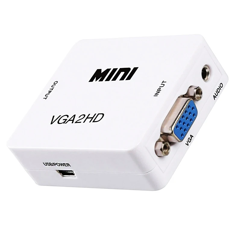 1080P VGA to HDMI-compatible Adapter Converter Connector VGA2HD With Audio Port for PC Laptop for HDTV Projector Video Box vga to hdmi converter