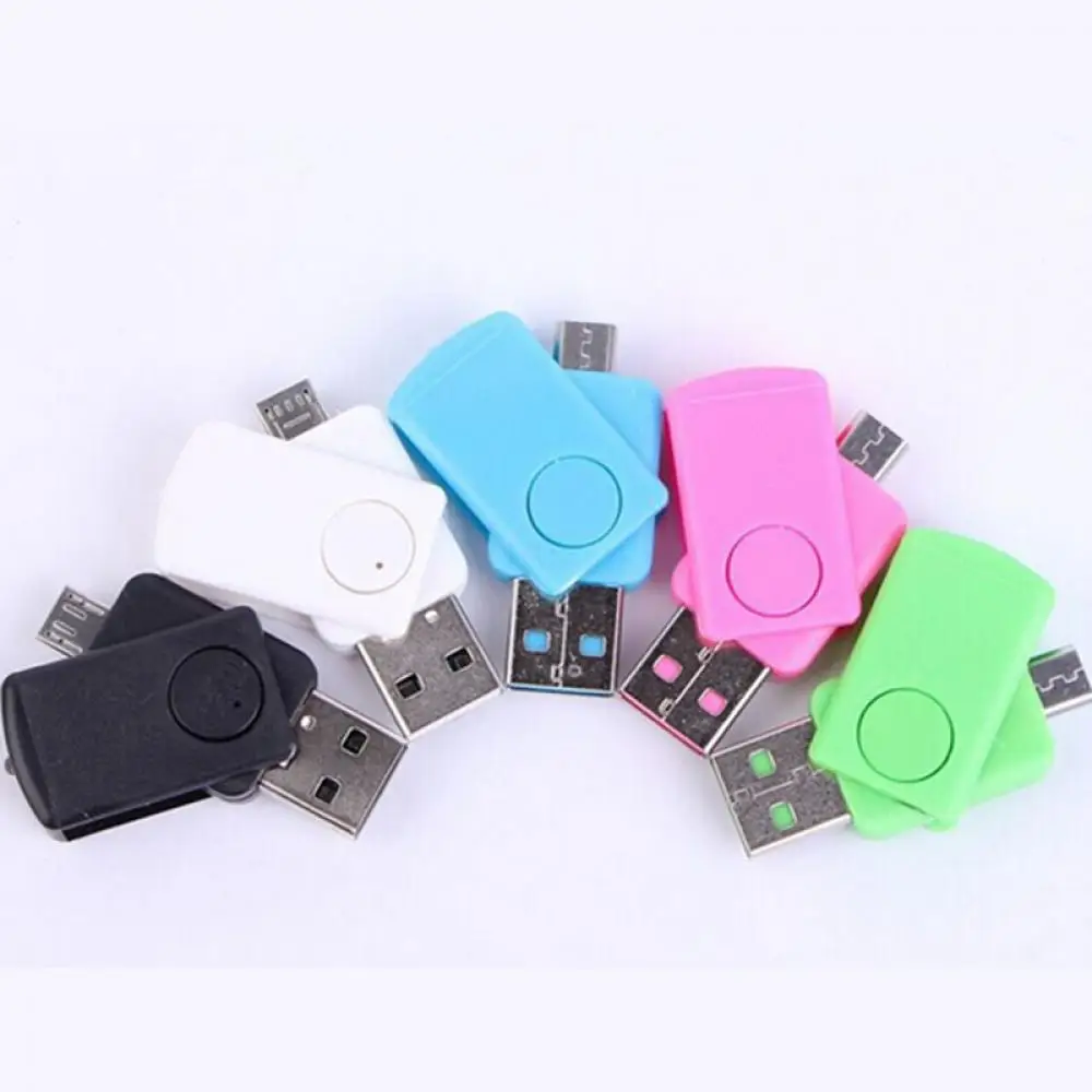 Вращающийся 2 в 1 Micro USB2.0 OTG адаптер + SD TF кардридер для телефона Android 480 МБ/с./с