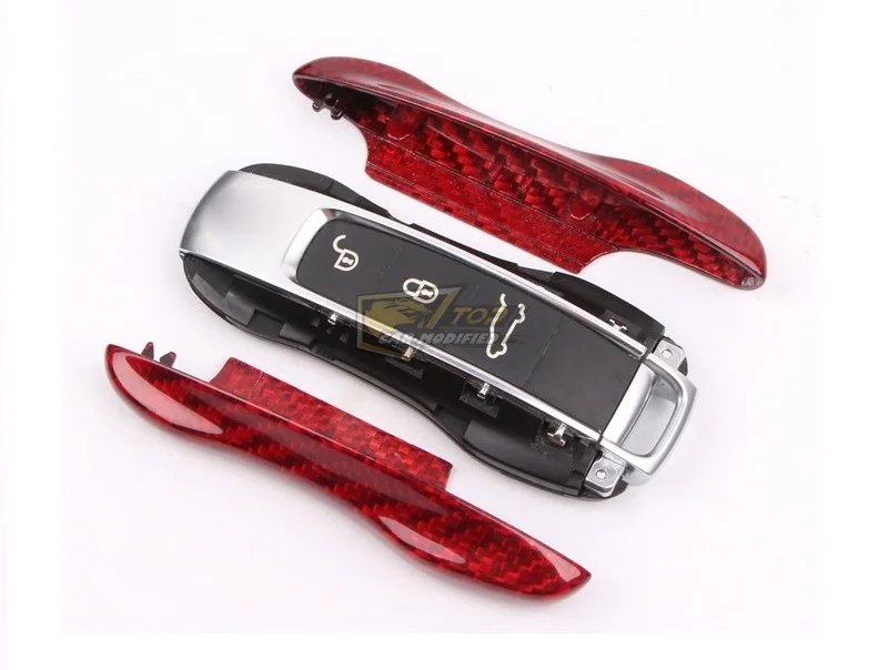 01-Free shipping 100% Real Pure DRY Carbon Fiber Car Key Case Cover Shell For Porsche Panamera  Macan  Cayenne718911