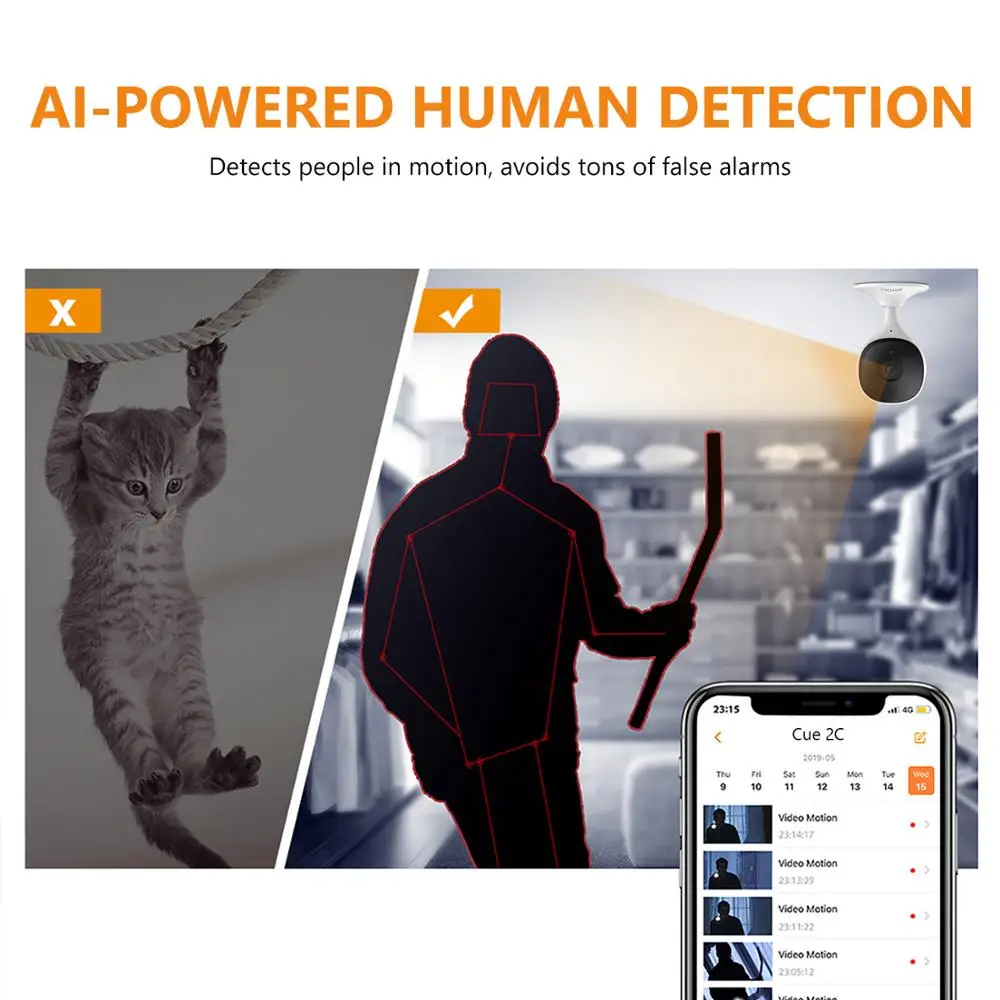 Dahua Imou Cue 2c 1080P IP Wifi Camera Baby Monitor Camera Human Detection H265 Compact Smart Night Vision Camera Indoor