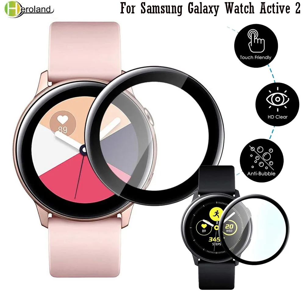 

Protective Film For Samsung Galaxy Watch Active 2 44mm 40mm Watch Screen Protector Films 3D Full Clear TPU Soft Ultra-thin Cover