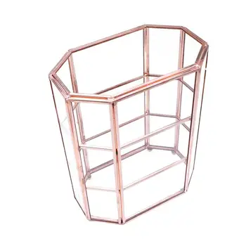 

1pc Glass Jewelry Box European Style Elegant Three Layer Vintage Jewelry Storage Case Display Stand Container Organizer
