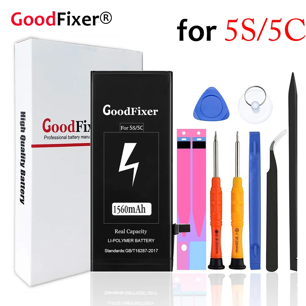 GoodFixer литиевая батарея для Apple iPhone 5S 5C Сменные батарейки внутренняя телефона 1560