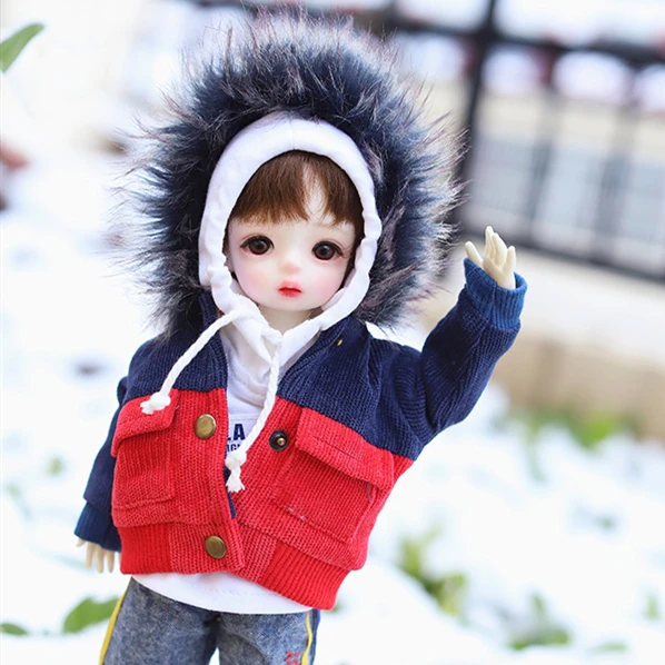 1 шт. Новая Одежда для куклы BJD для 1/4 1/6 YOSD MDD куртка пальто большой шерстяной воротник осенняя одежда Кукла Одежда Аксессуары