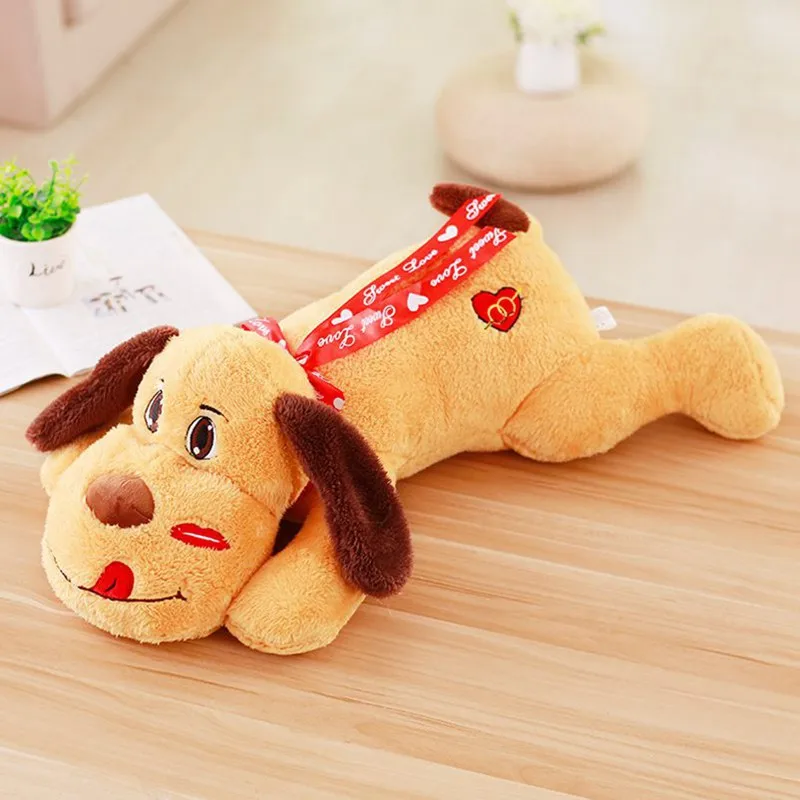 

Hot Selling Lipstick Print Heart Sitting Dog Doll Plush Toys-Processing Customizable Logo Recruit Agents