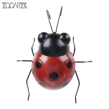 

Tooarts Ladybug Wall Decoration Iron Cartoon Ladybug Fun Handicraft Garden or Children's Room Decor Natural Farmhouse Style