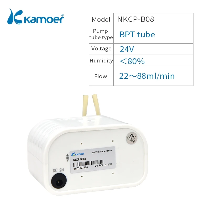 Kamoer NKCP 24V маленький Интеллектуальный шланговый насос(4 цвета, регулируемый поток, простота использования, светильник для бега - Напряжение: NKCP-B08