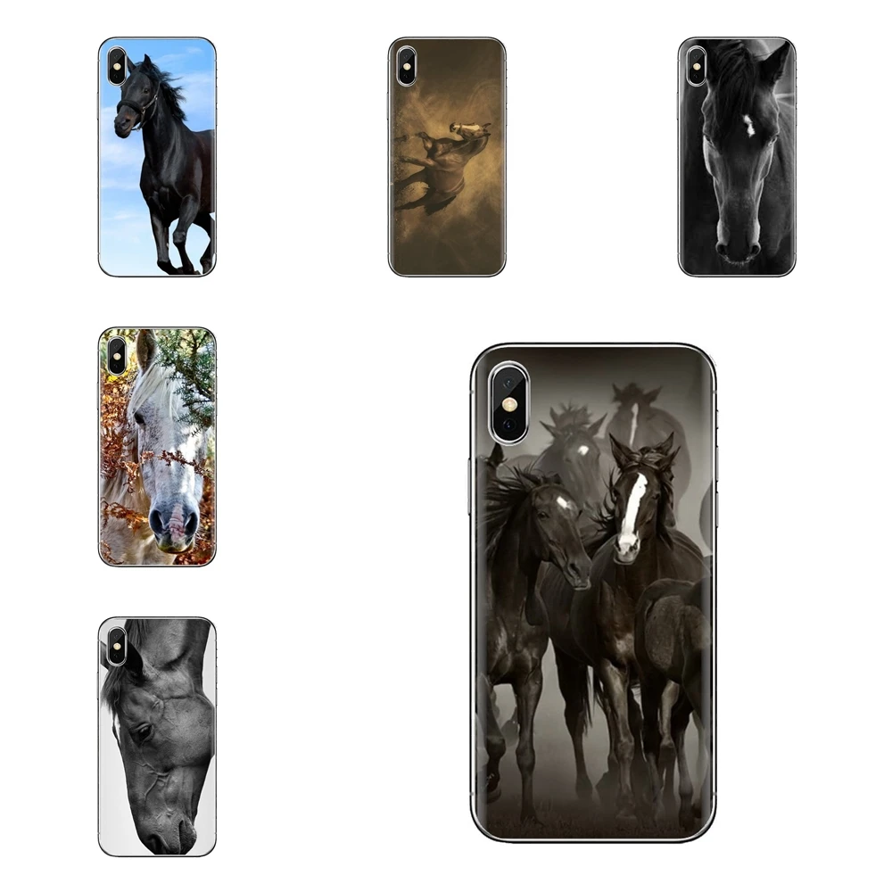 Horse Black Animal For Samsung Galaxy J1 J2 J3 J4 J5 J6 J7 J8 Plus 2018 Prime 2015 2016 2017 Transparent Soft Shell Covers |
