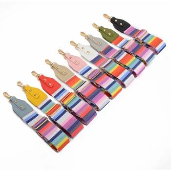 

Fashion Rainbow Belt Bag Belts Nylon Flower Women Shoulder Strap Adjustable Wide Strap Parts For Bag Accessories Obag Handle