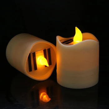 

Solar Powered LED Candle Light Yellow Flicker Tea Lamp Festival Wedding Romantic Decor