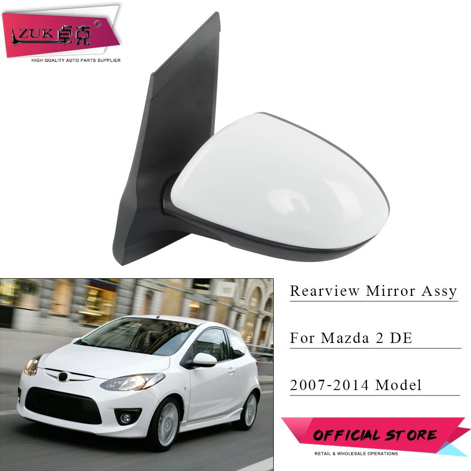 Наружное заднего вида ZUK боковое зеркало в сборе для MAZDA 2 DE 2007 2008 2009 2010 2011 2012 2013 2014