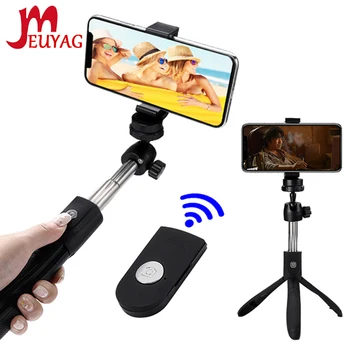 

3 in 1 Wireless Bluetooth Selfie Stick Foldable Tripod Extendable Monopod With Selfie mirror For ios/Android smart phone