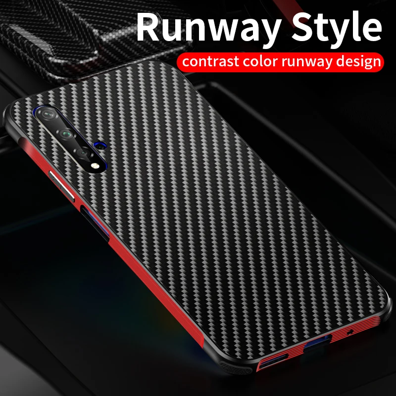 Для huawei Honor 20 Pro Honor20 чехол, металлический каркас алюминиевый бампер сплав рамка Защитная крышка военный класс Броня углеродного волокна