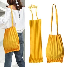 Японский стиль, простая плиссированная Складная Холщовая Сумка на плечо, Женская Большая вместительная сумка для покупок, пляжные повседневные сумки