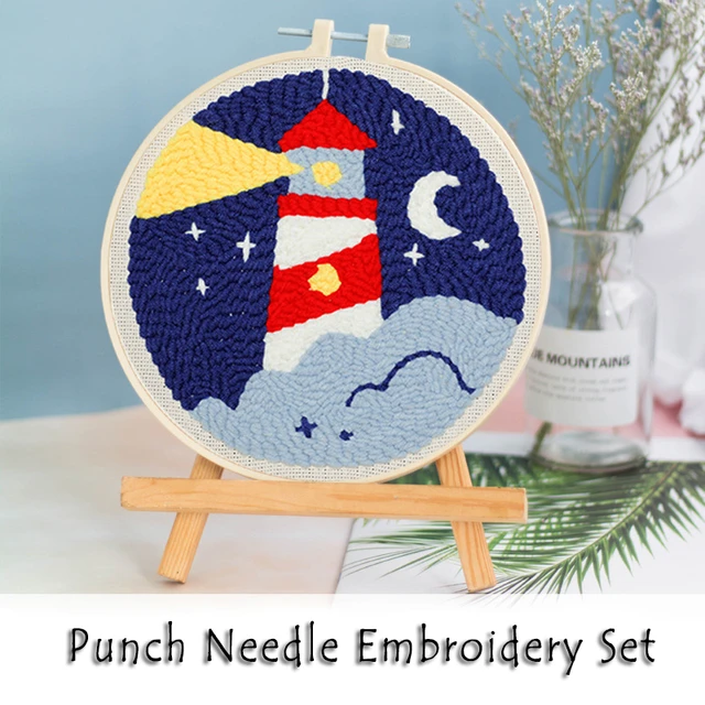 Punch Needle Christmas Children  Diy Punch Needle Embroidery Kit -  Embroidery Diy - Aliexpress