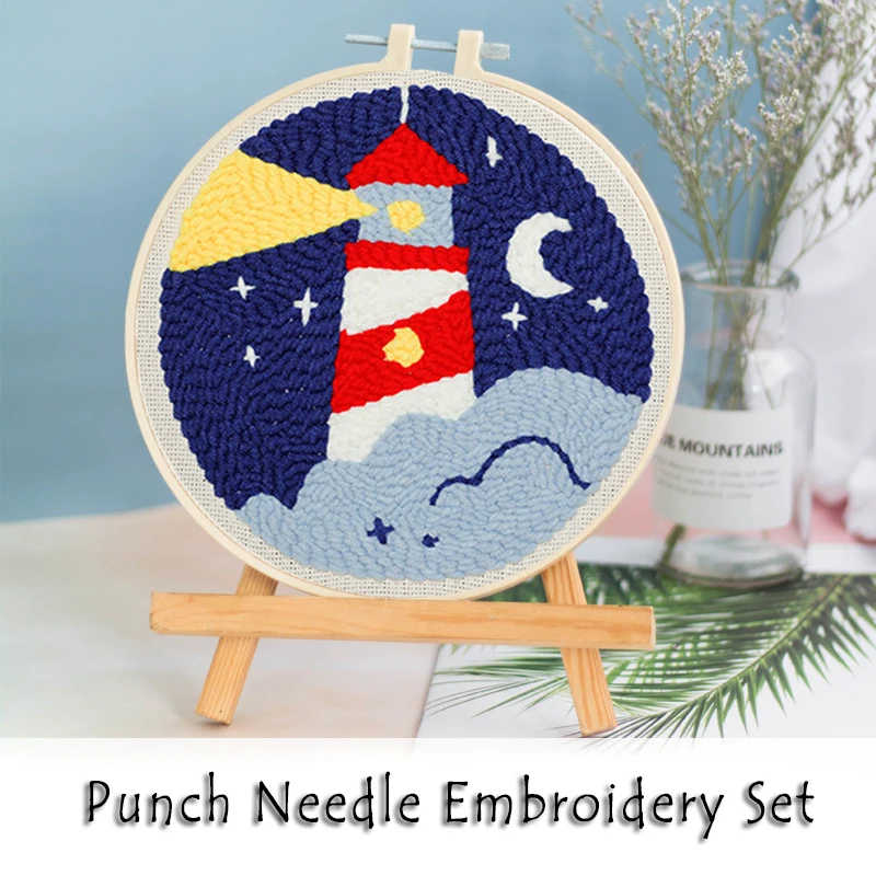 Sunrise and Moon Night декорации удар иглы Набор для вышивания DIY Punchneedle вышивки крестом