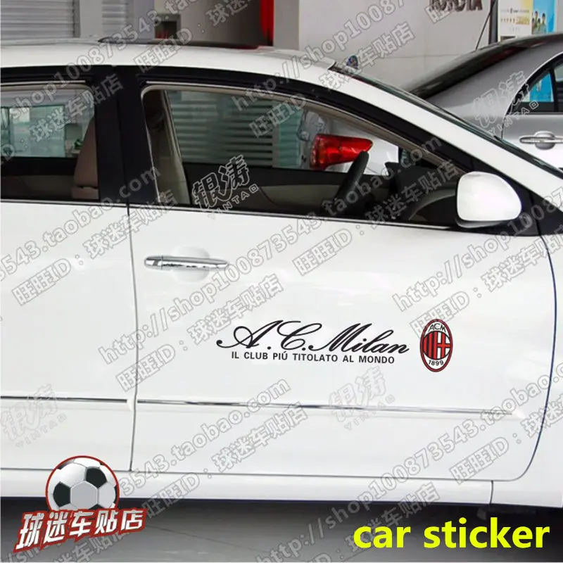 

AC Milan football team car sticker door windshield rearview mirror door handle sticker AC Milan fans supplies