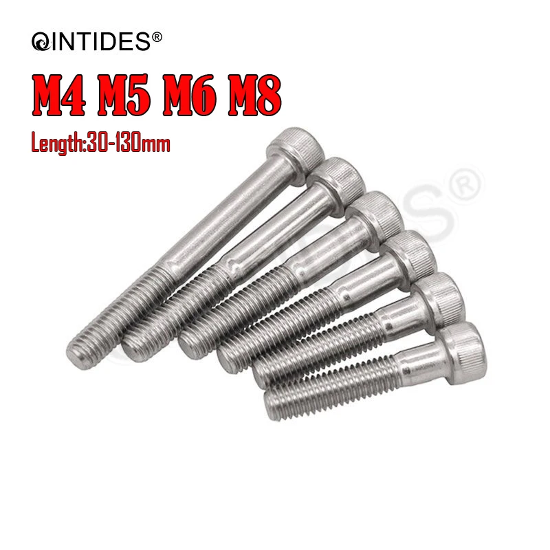 Винты с шестигранной головкой QINTIDES M4 M5 M6 M8 частично резьбовые шестигранные винты