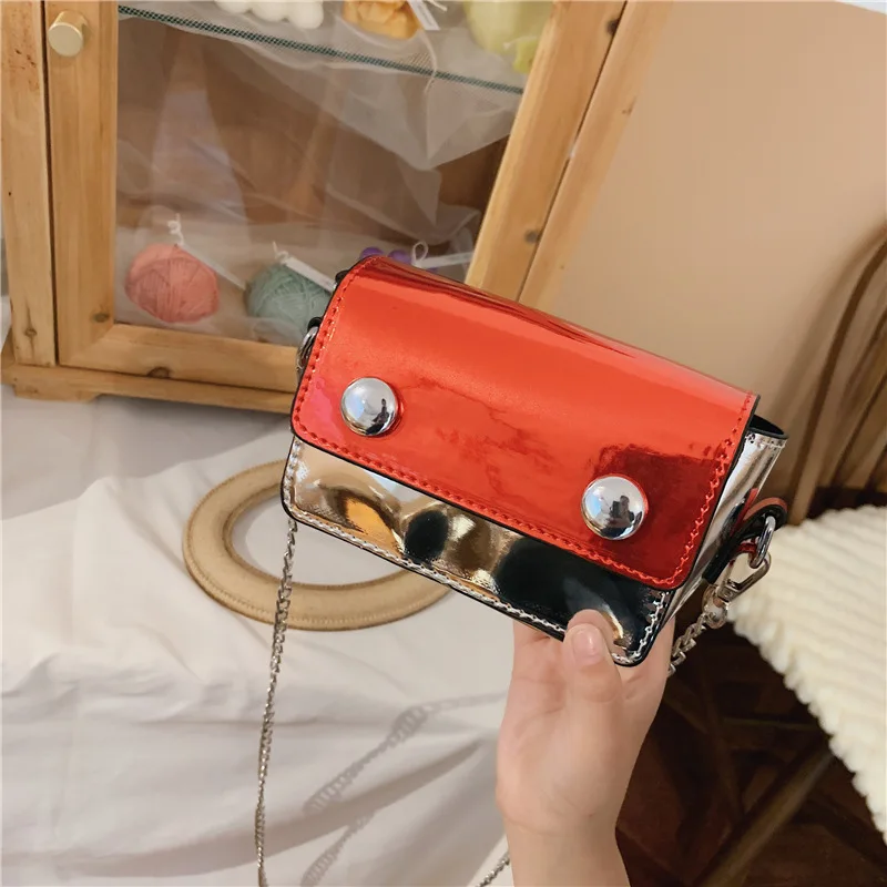 Korean-style Summer New Style CHILDREN'S Bag Cute Shoulder Patent Leather Bag with Chain Versatile Cross-body Mini Accessor