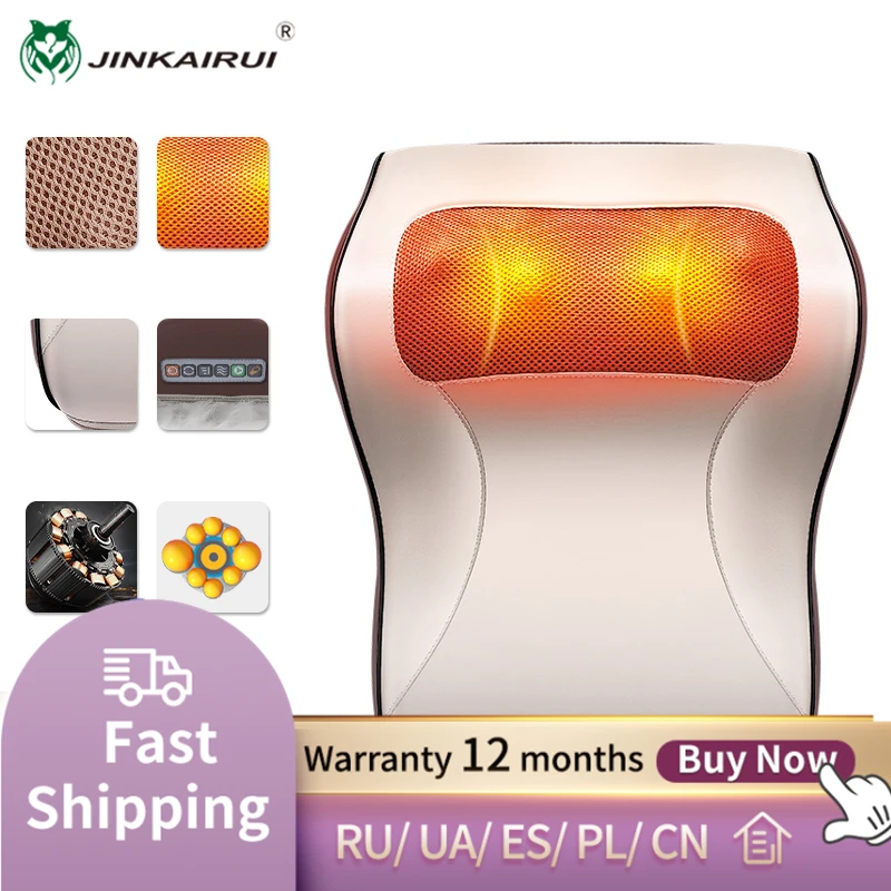 3 in 1 Newest Massage Pillow with Car Home Duel Use Easy Carry  2021 EU plugs New Neck Back Shoulder Waist Body Massager Gift