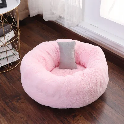 Зимние теплые коврики для кошек, мягкие короткие плюшевые спальные кровати для маленьких собак, кошачьи гнезда, спальный мешок для животных, принадлежности 11,11 - Цвет: pink